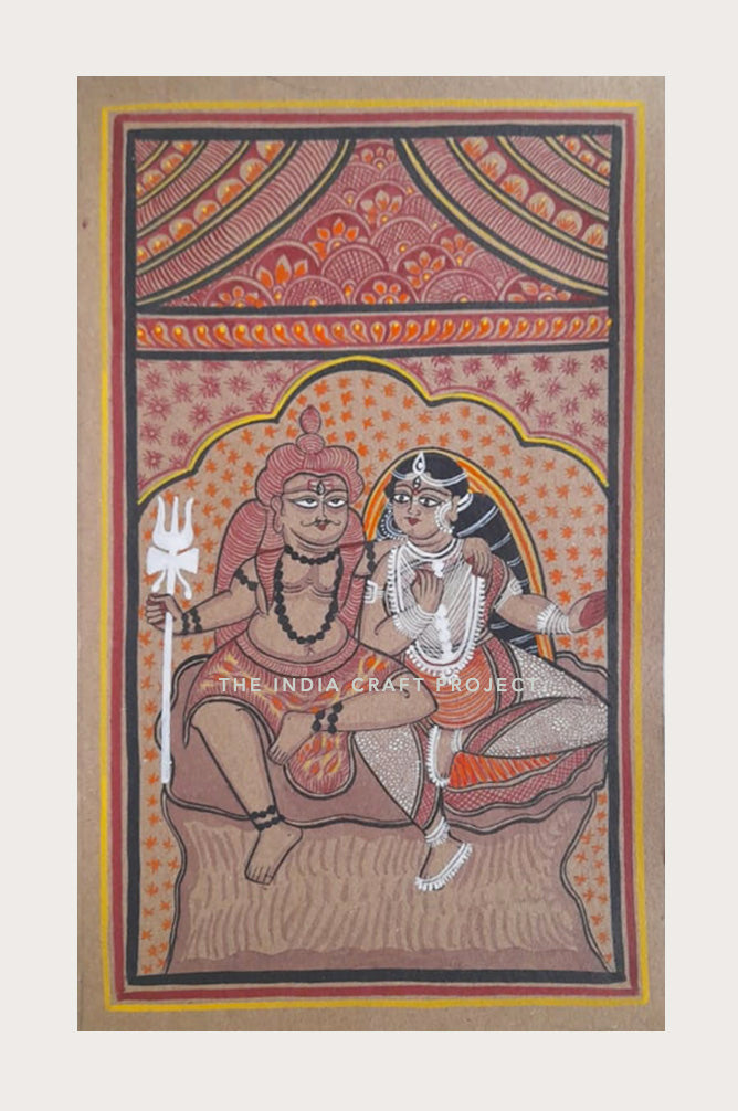 Shiv Parvati Painting | Bengal Pattachitra