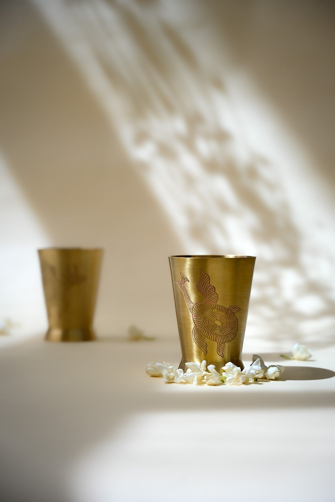 Single Glass | Etched Brass Dinnerware