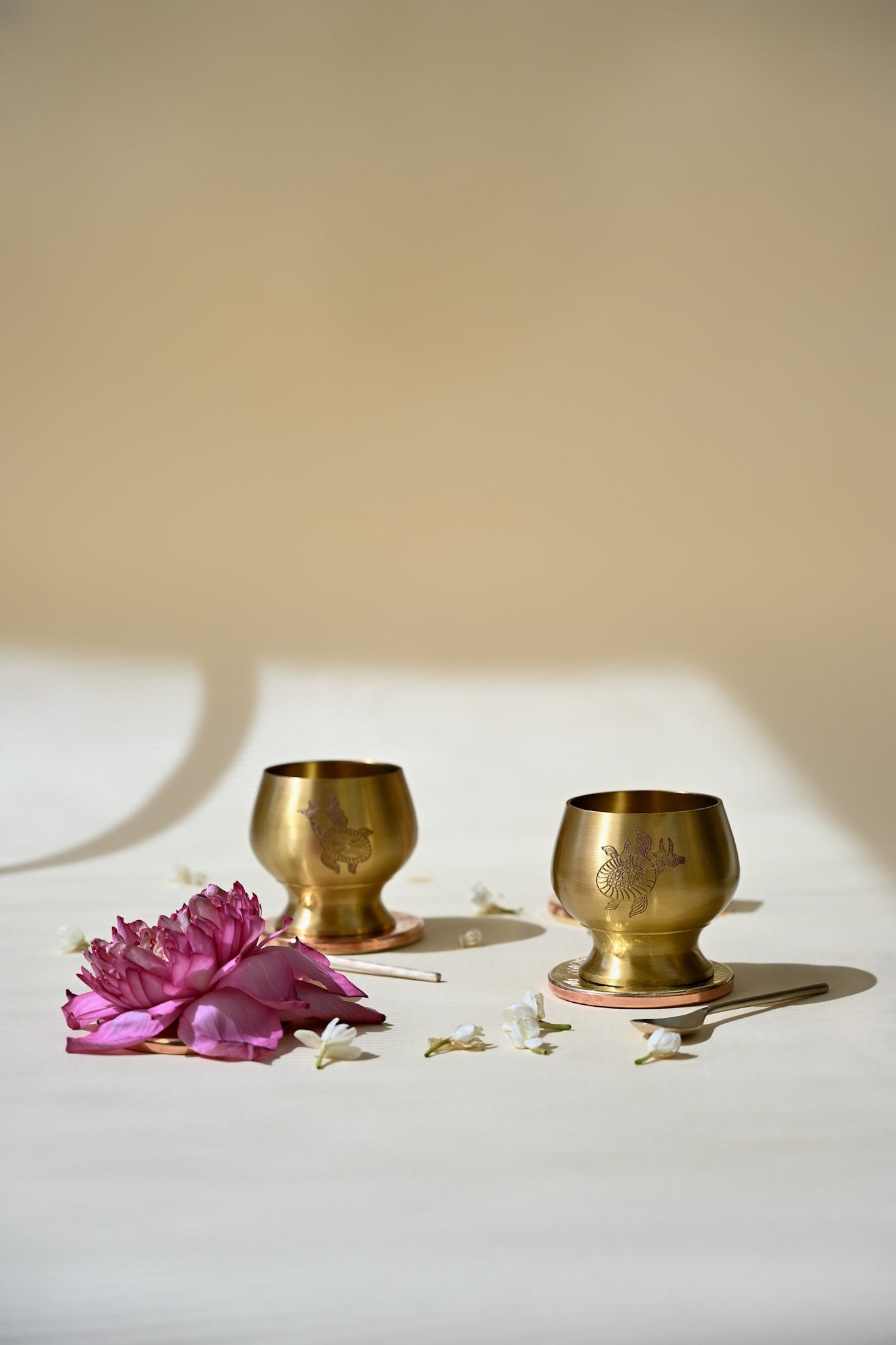 Gond Gift Box | Set of 2 Dessert Bowls | Handcrafted Brass Dessert Bowls