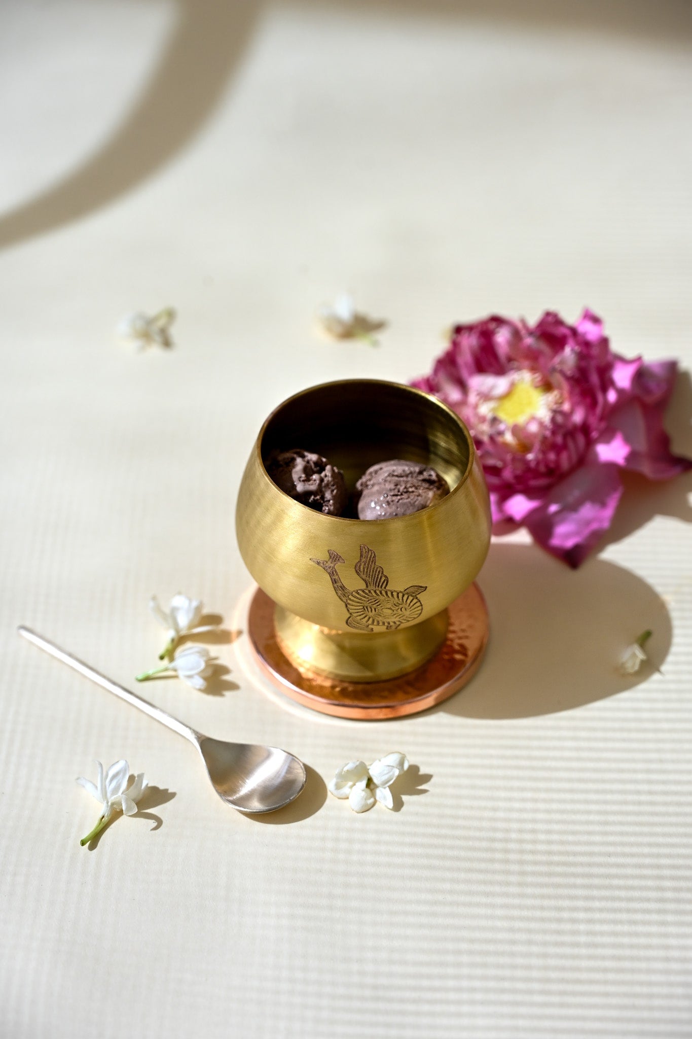Gond Gift Box | Set of 2 Dessert Bowls | Handcrafted Brass Dessert Bowls