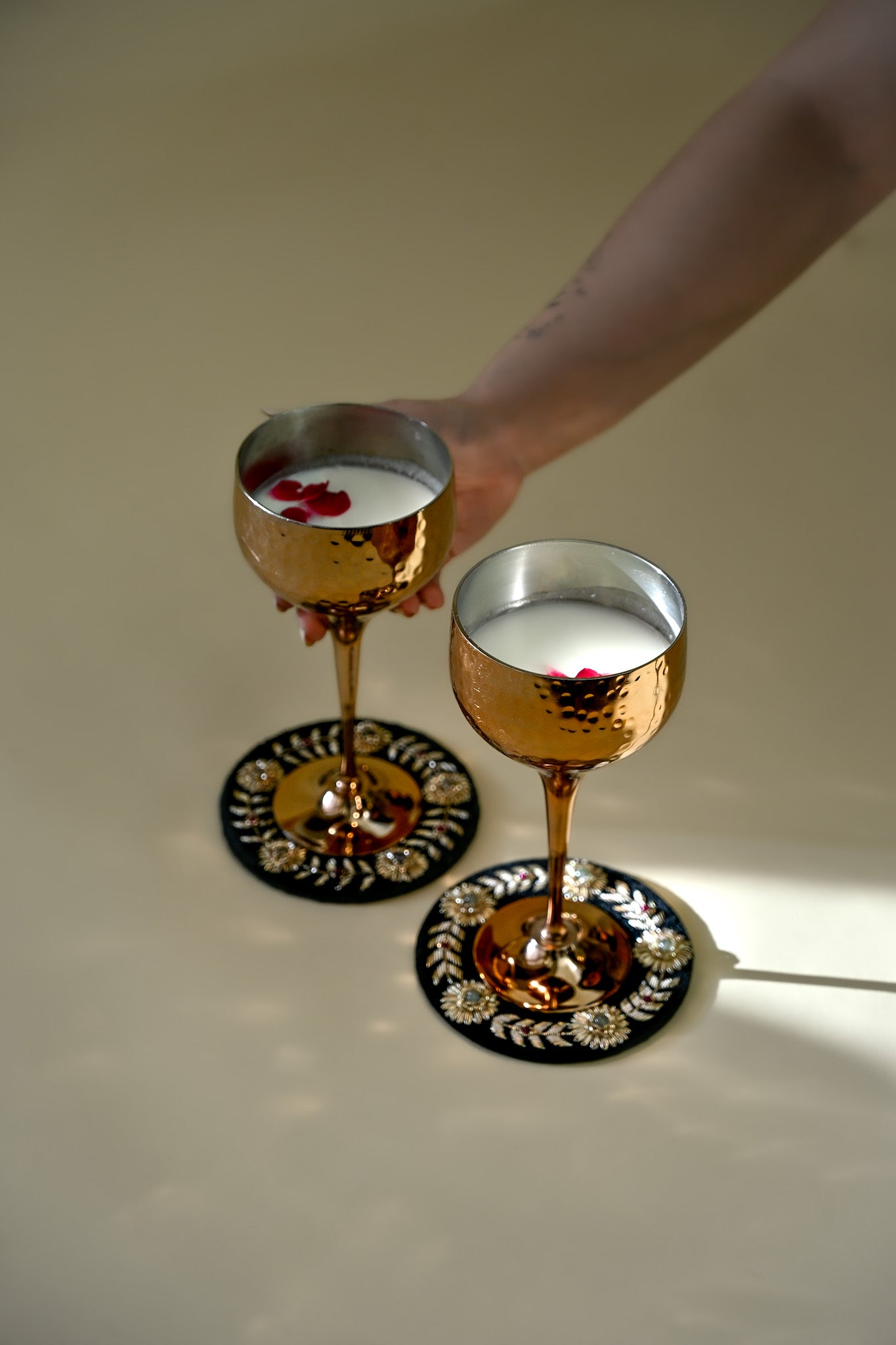 Naaz Grande Copper Goblets - Set of 2 | Elegant Copper Drinkware