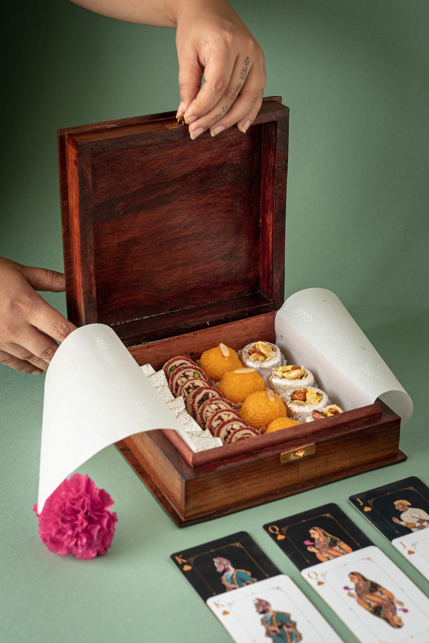 Karigar Tarkashi wooden box with handcrafted artisan details, ideal for unique and elegant storage