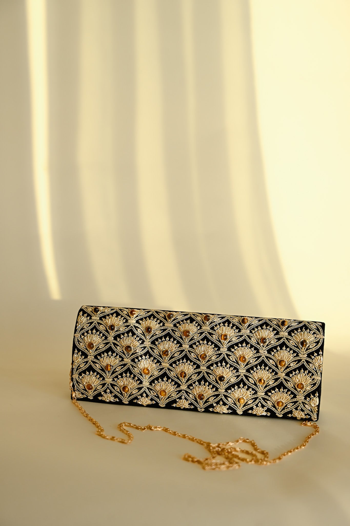 Jhoomar Zardozi Clutch Purse | Elegant Handcrafted Evening Bag
