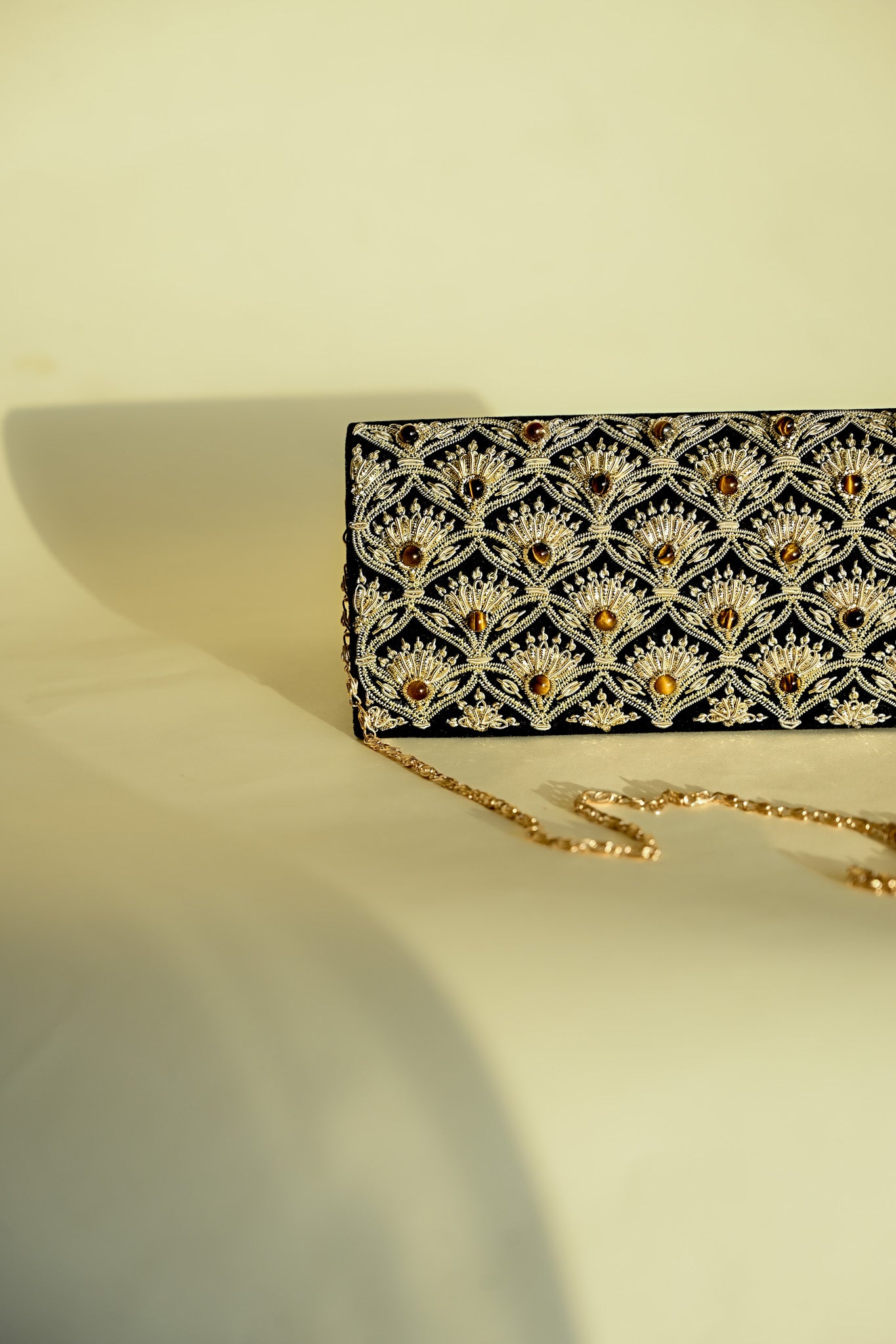 Jhoomar Zardozi Clutch Purse | Elegant Handcrafted Evening Bag