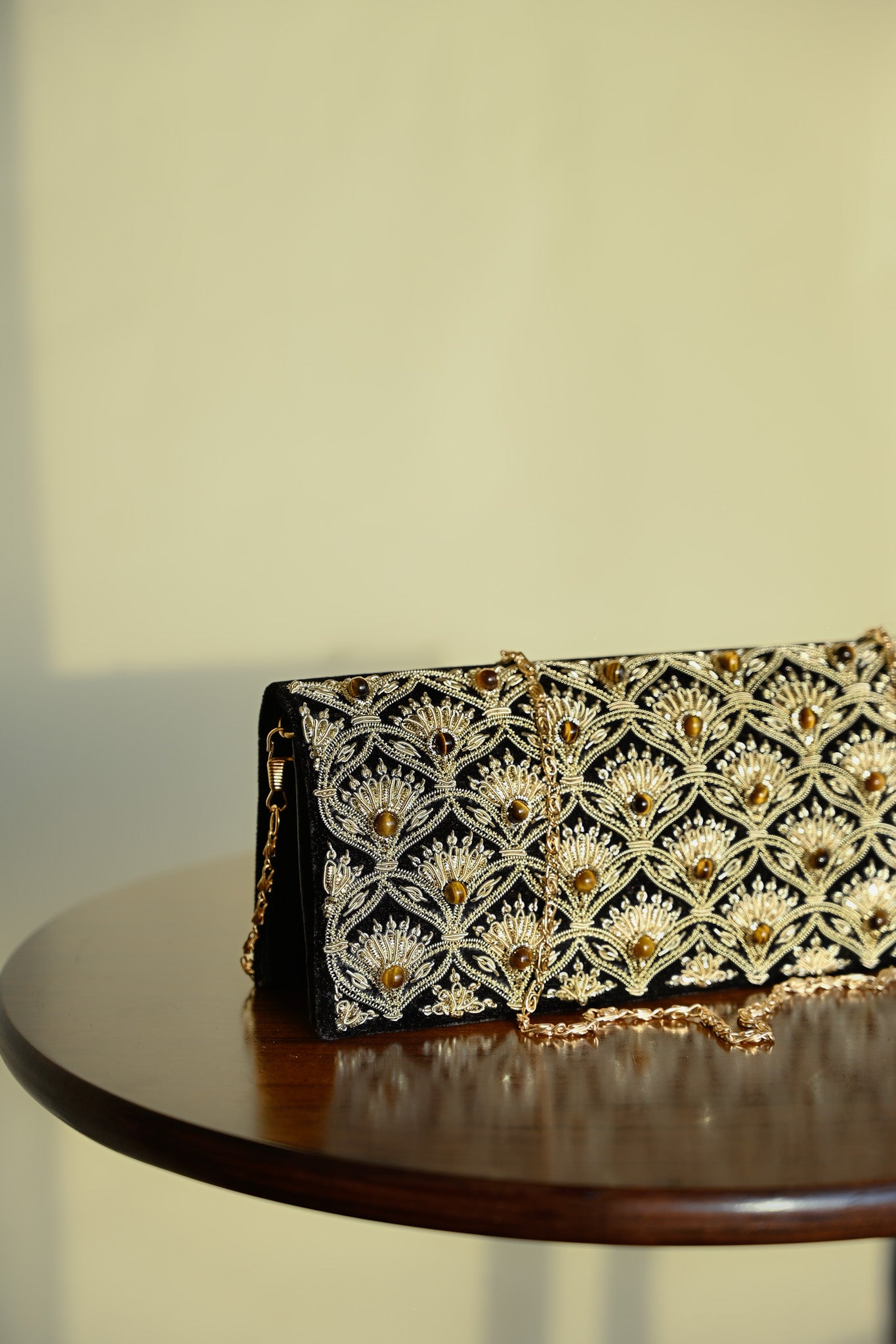 Jhoomar Zardozi Clutch Purse | Elegant Handcrafted Evening Bag