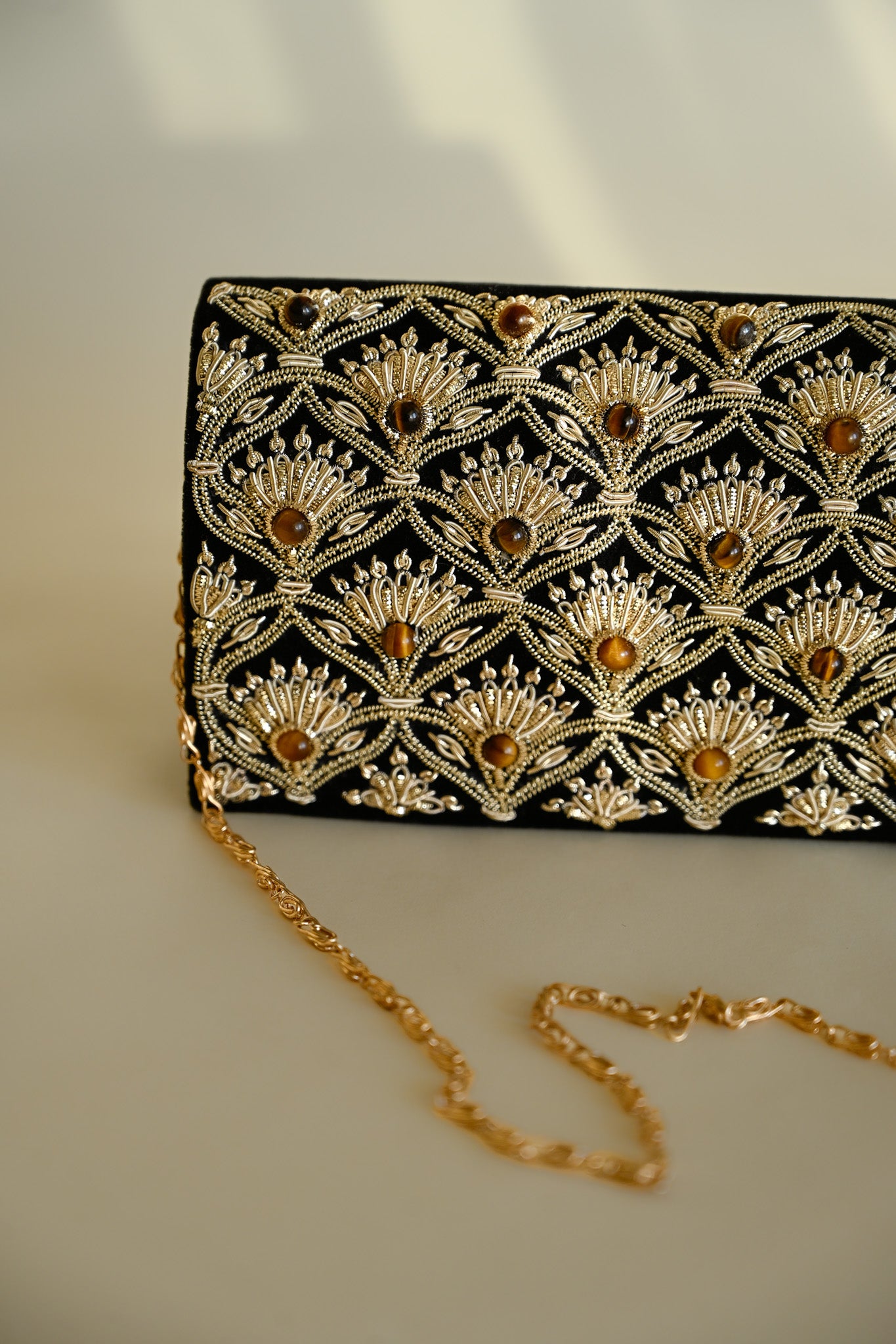 Jhoomar Zardozi Clutch Purse | Elegant Handcrafted Evening Bag