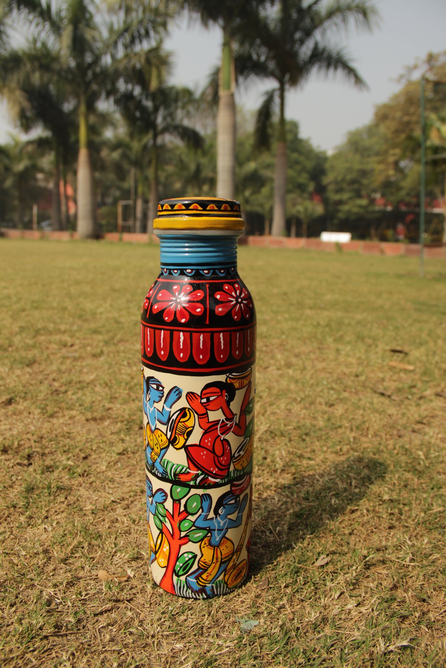 Roz Hand Painted Copper Bottle