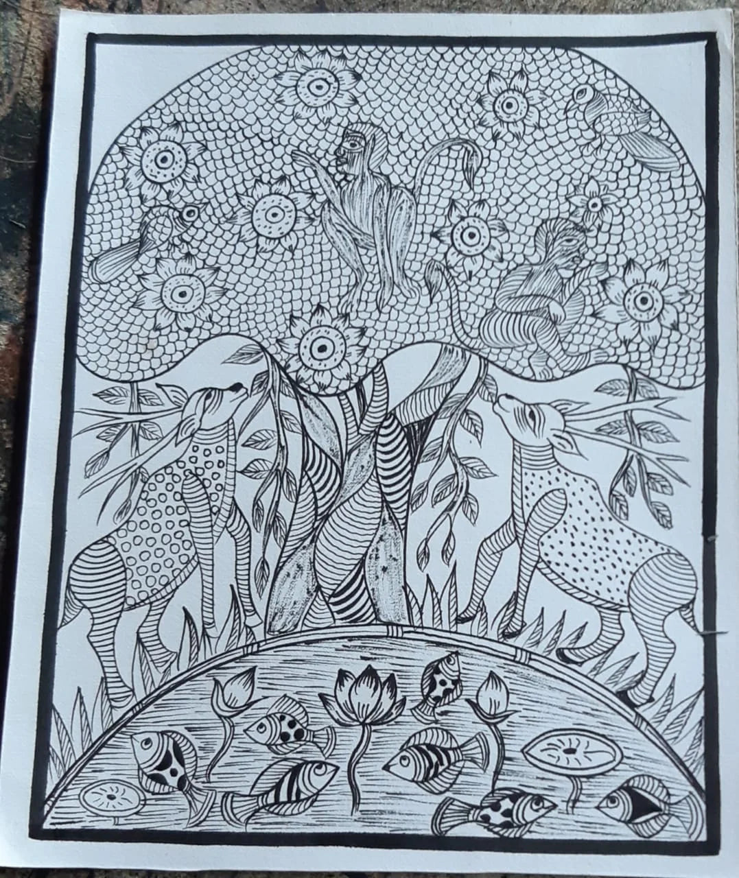 Bengal Pattachitra Animal Painting