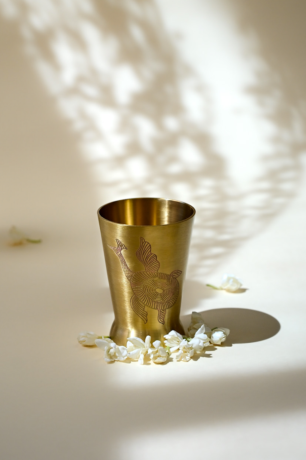 Single Glass | Etched Brass Dinnerware