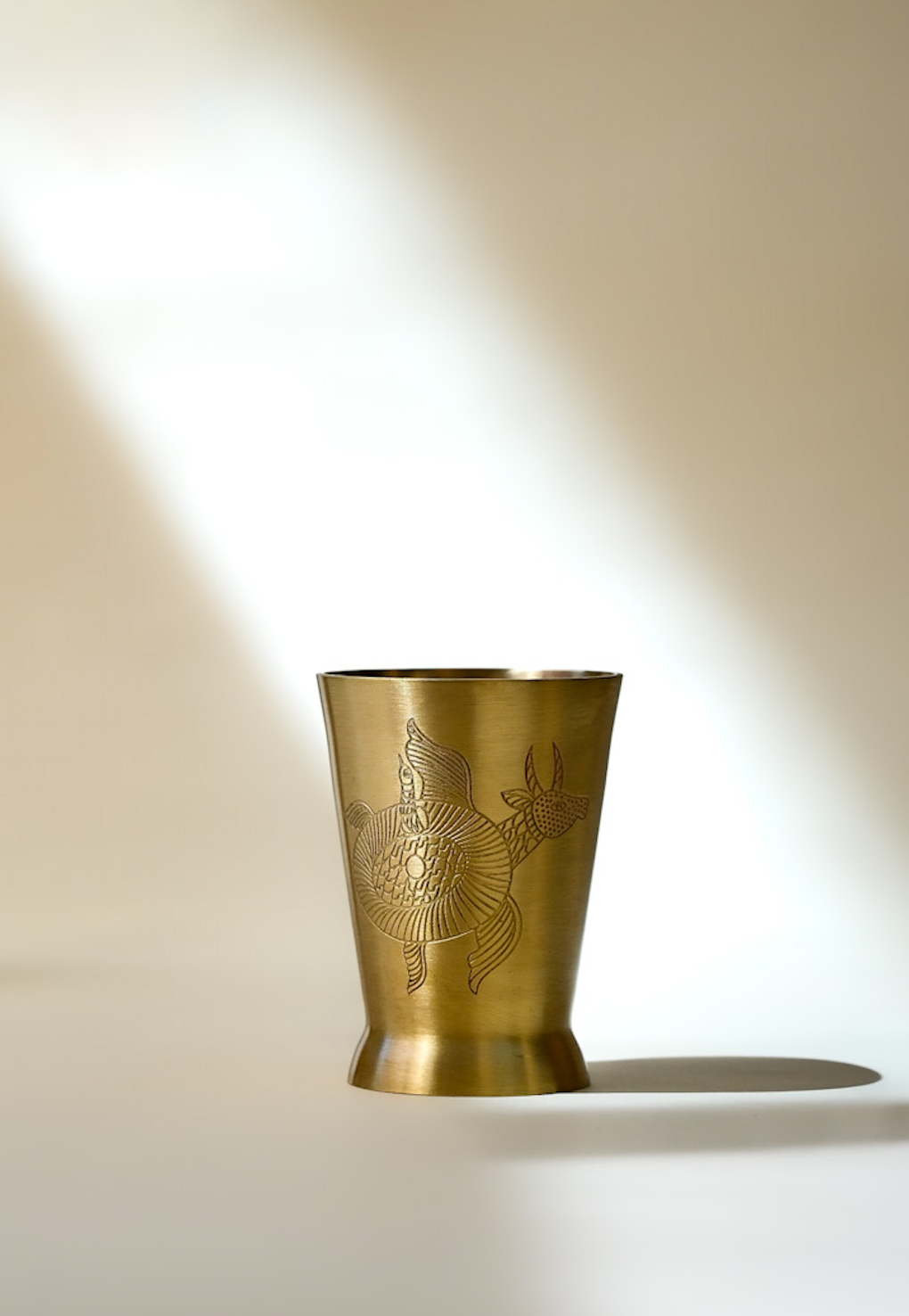 Single Glass | Etched Brass Dinnerware