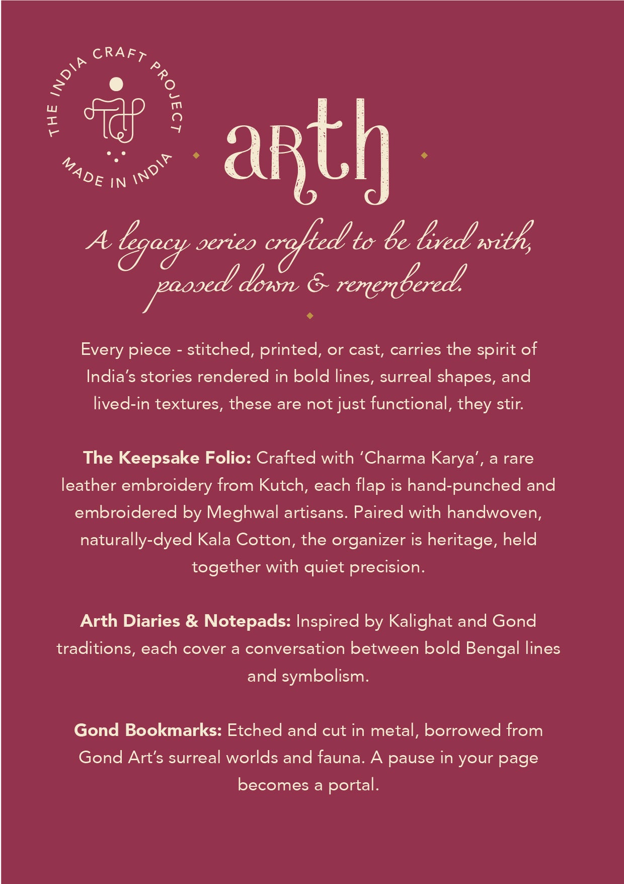 ARTH Keepsake Collection | Folio, Diary, Notepad & Bookmark