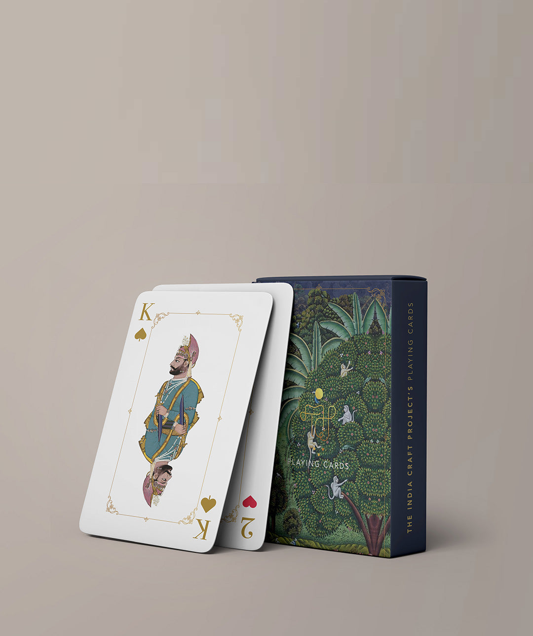 Ramya gift box featuring Chidiya brass tealight holders and TICP playing cards, a unique handcrafted gift set