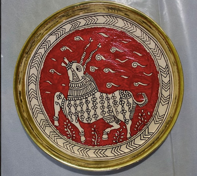 Deer Brass Wall Plate| Mata Ni Pachedi Art