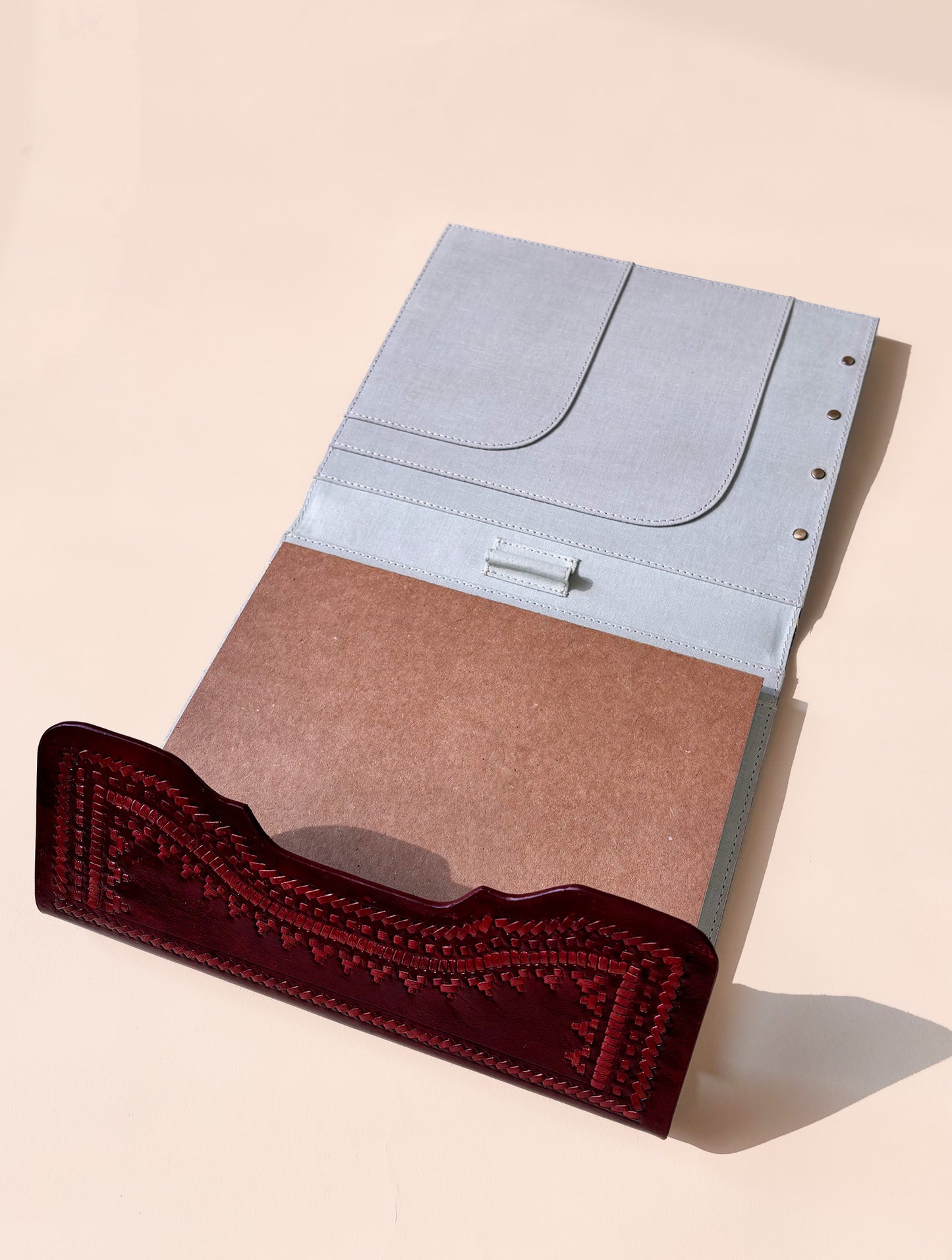 Arth Keepsake Folio | Leather & Kala Cotton in Natural Dye