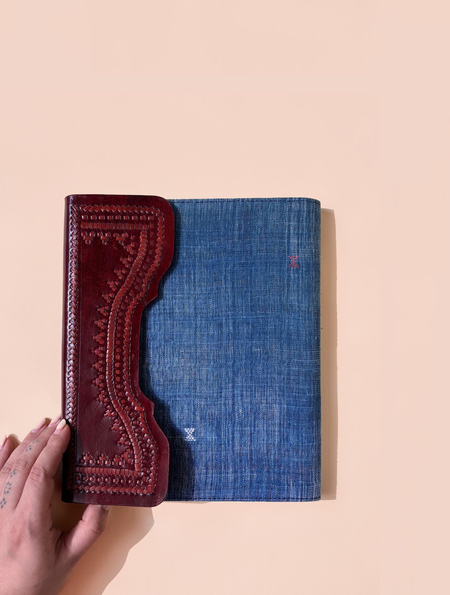 Arth Keepsake Folio | Leather & Kala Cotton in Natural Dye