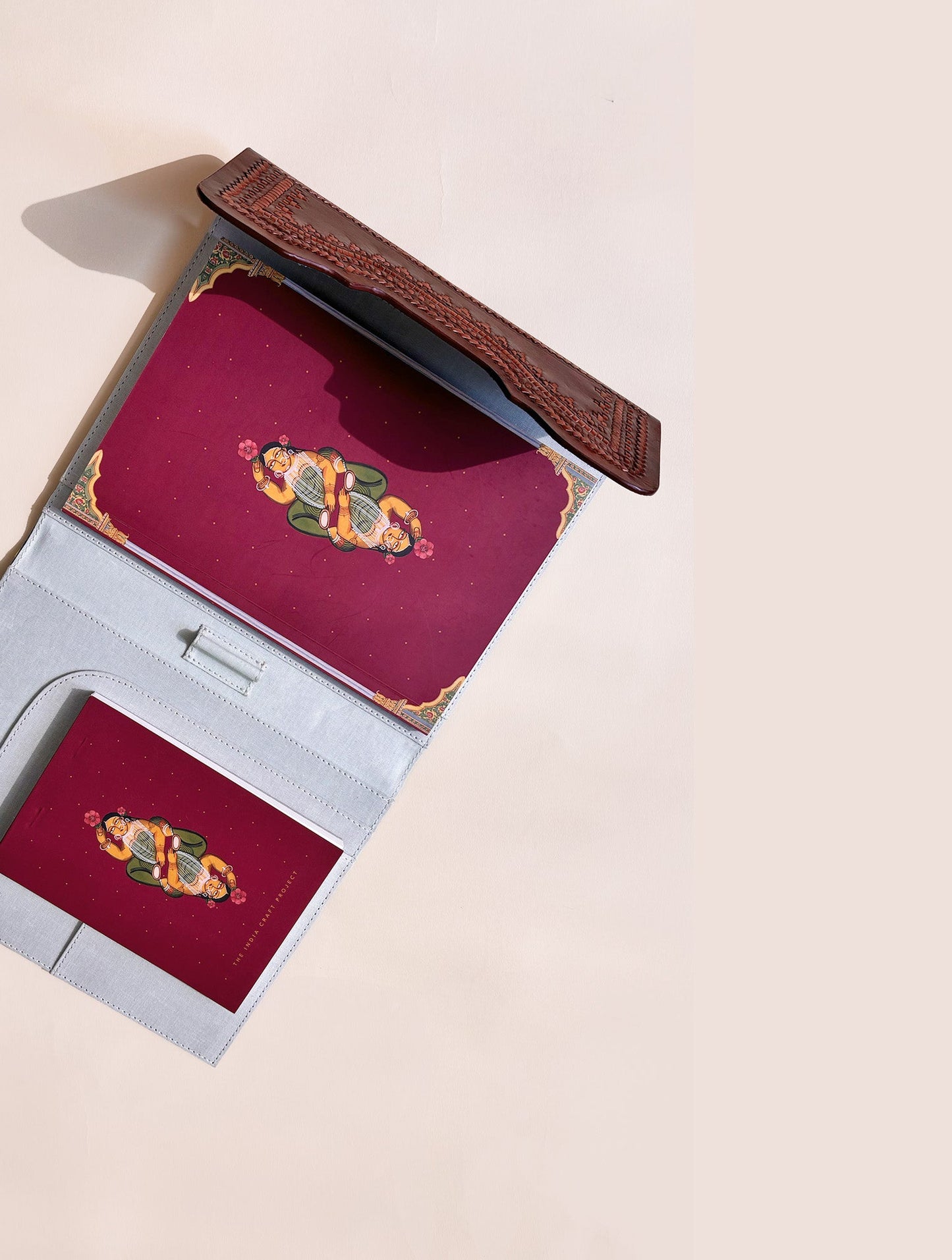 Arth Keepsake Folio | Leather & Kala Cotton in Natural Dye