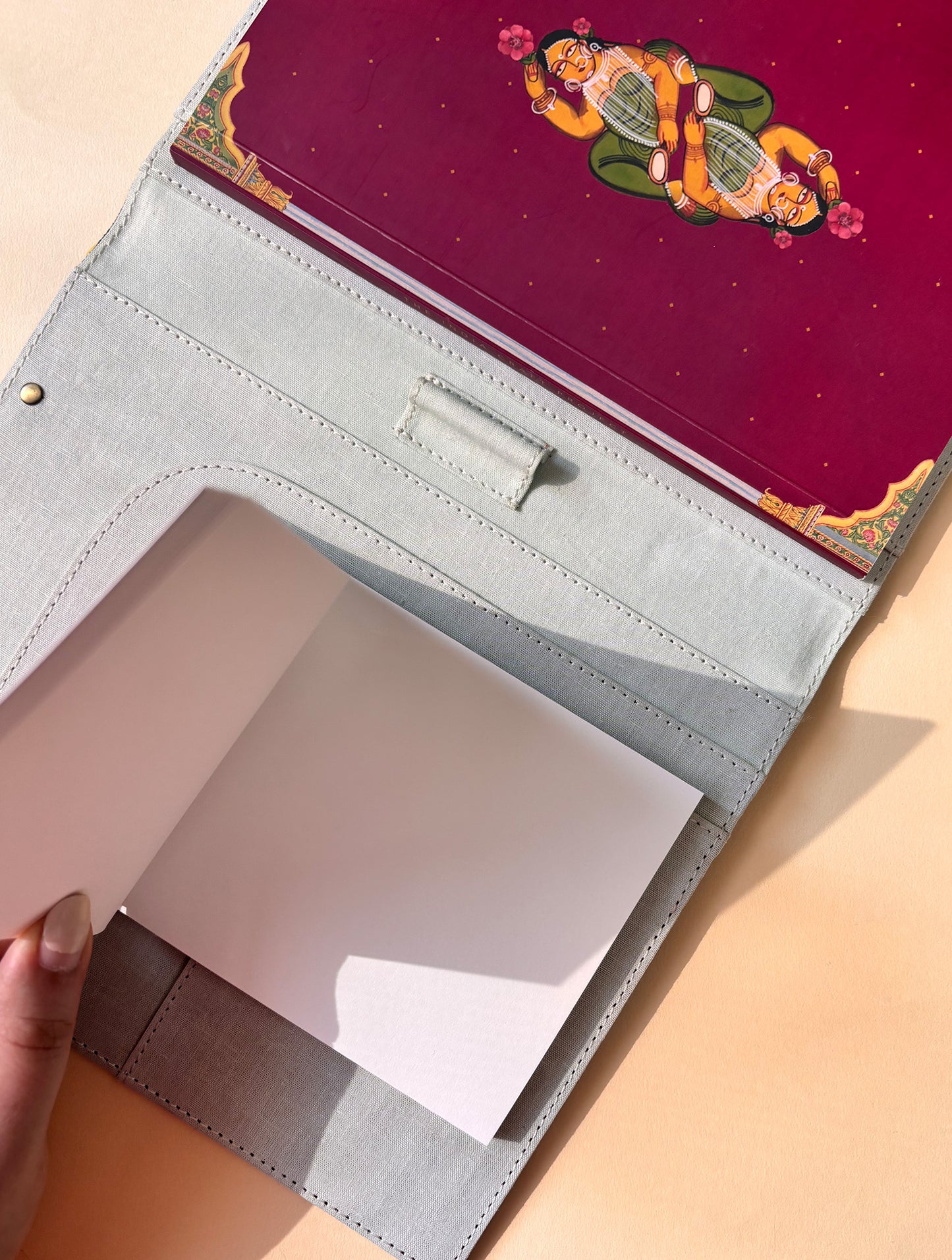 Arth Keepsake Folio | Leather & Kala Cotton in Natural Dye