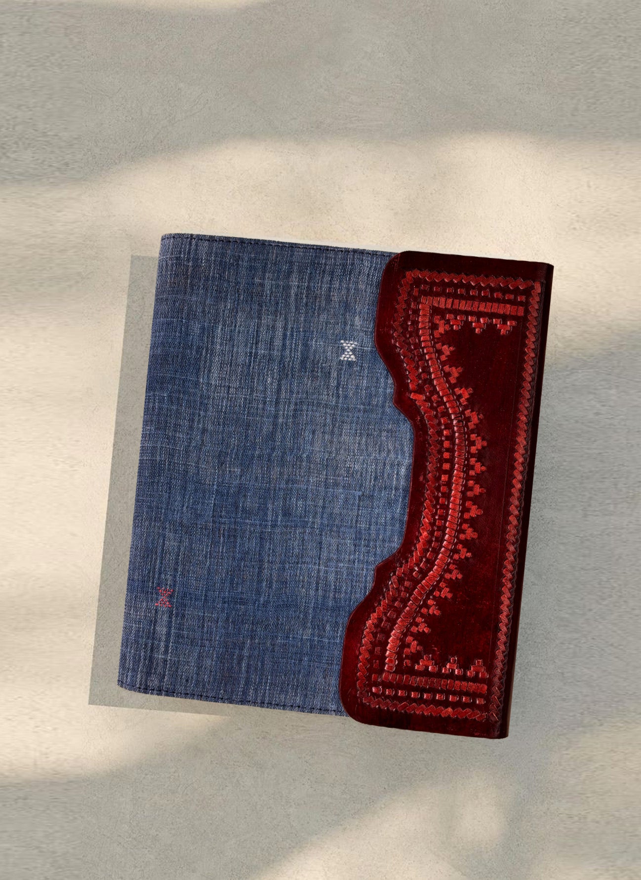 Arth Keepsake Folio | Leather & (Indigo) Kala Cotton in Natural Dye