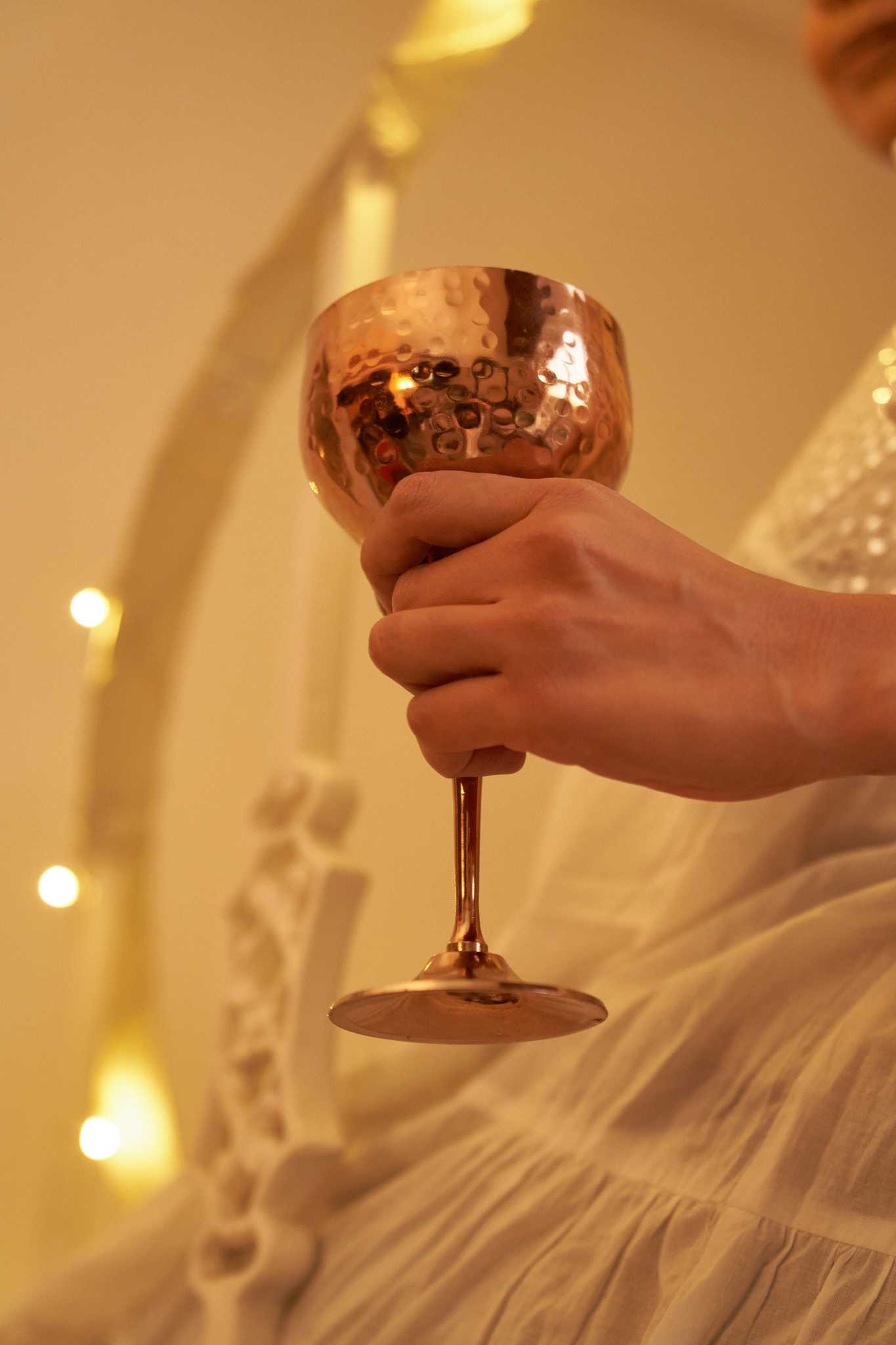 Naaz Grande copper goblets, set of 2, crafted with an elegant handcrafted finish, perfect for refined dining