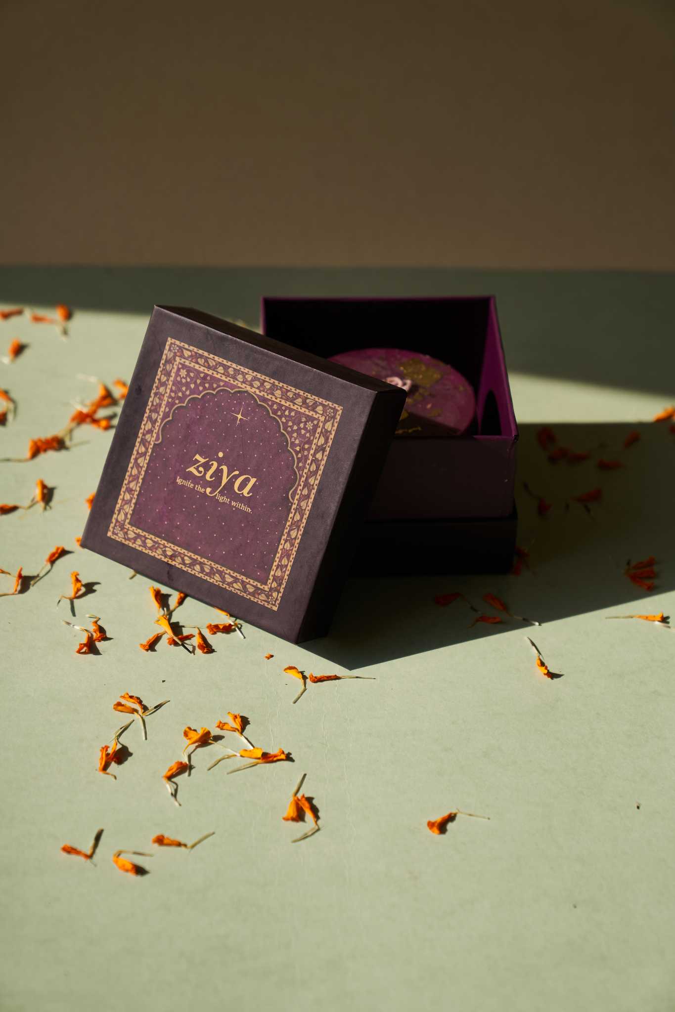 Ziya brass dibbi, a handcrafted luxury storage box with elegant detailing