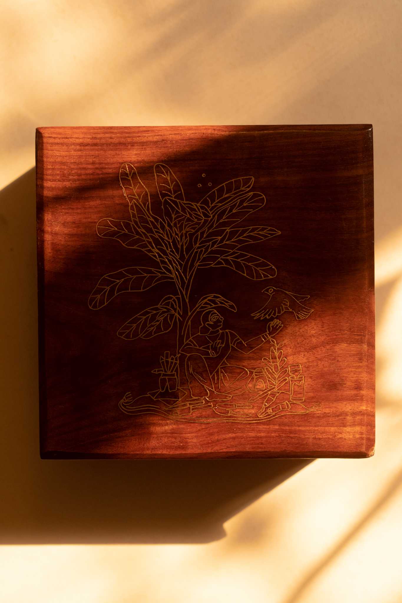 Karigar Tarkashi wooden box with handcrafted artisan details, ideal for unique and elegant storage