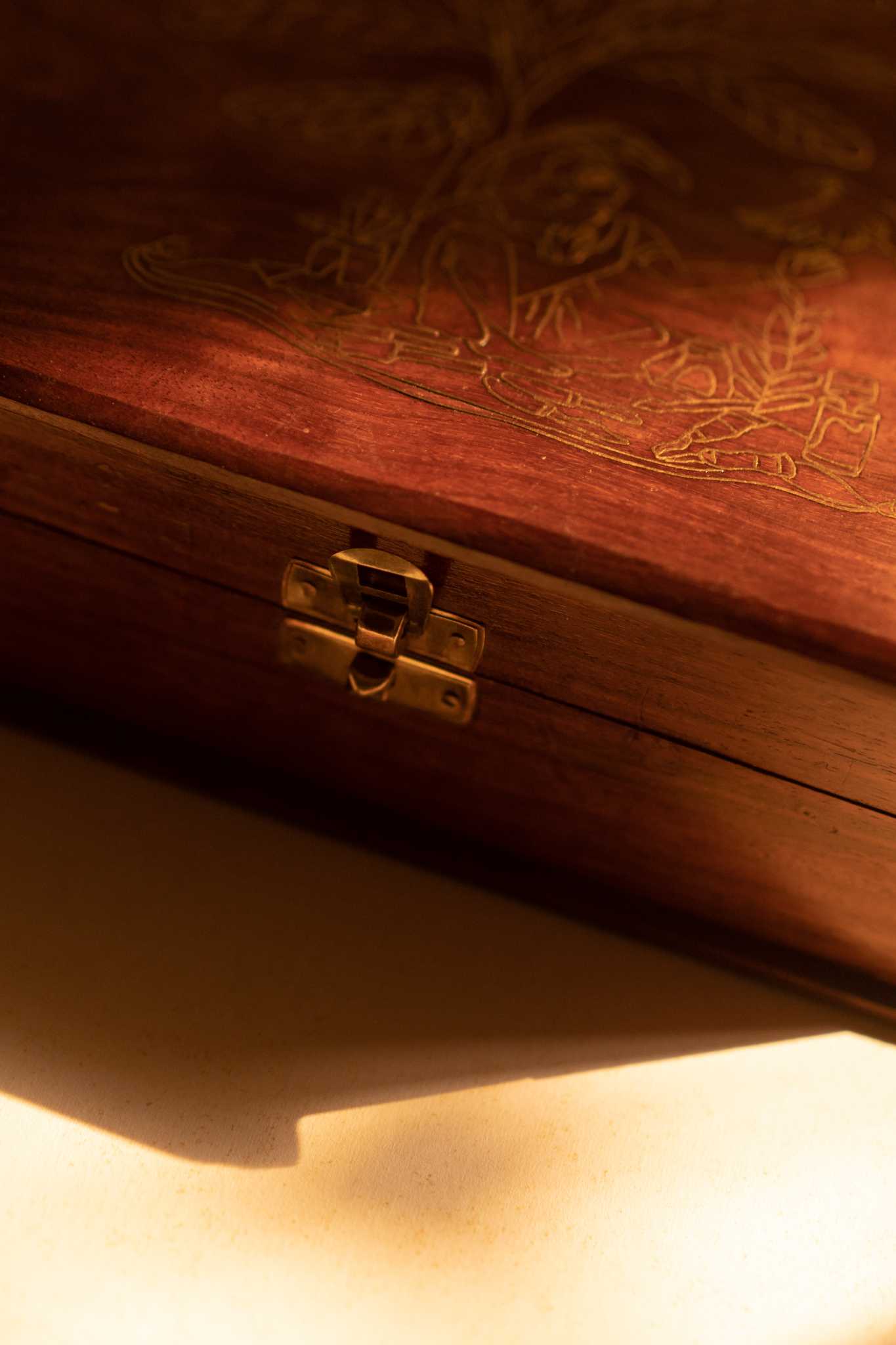 Karigar Tarkashi wooden box with handcrafted artisan details, ideal for unique and elegant storage
