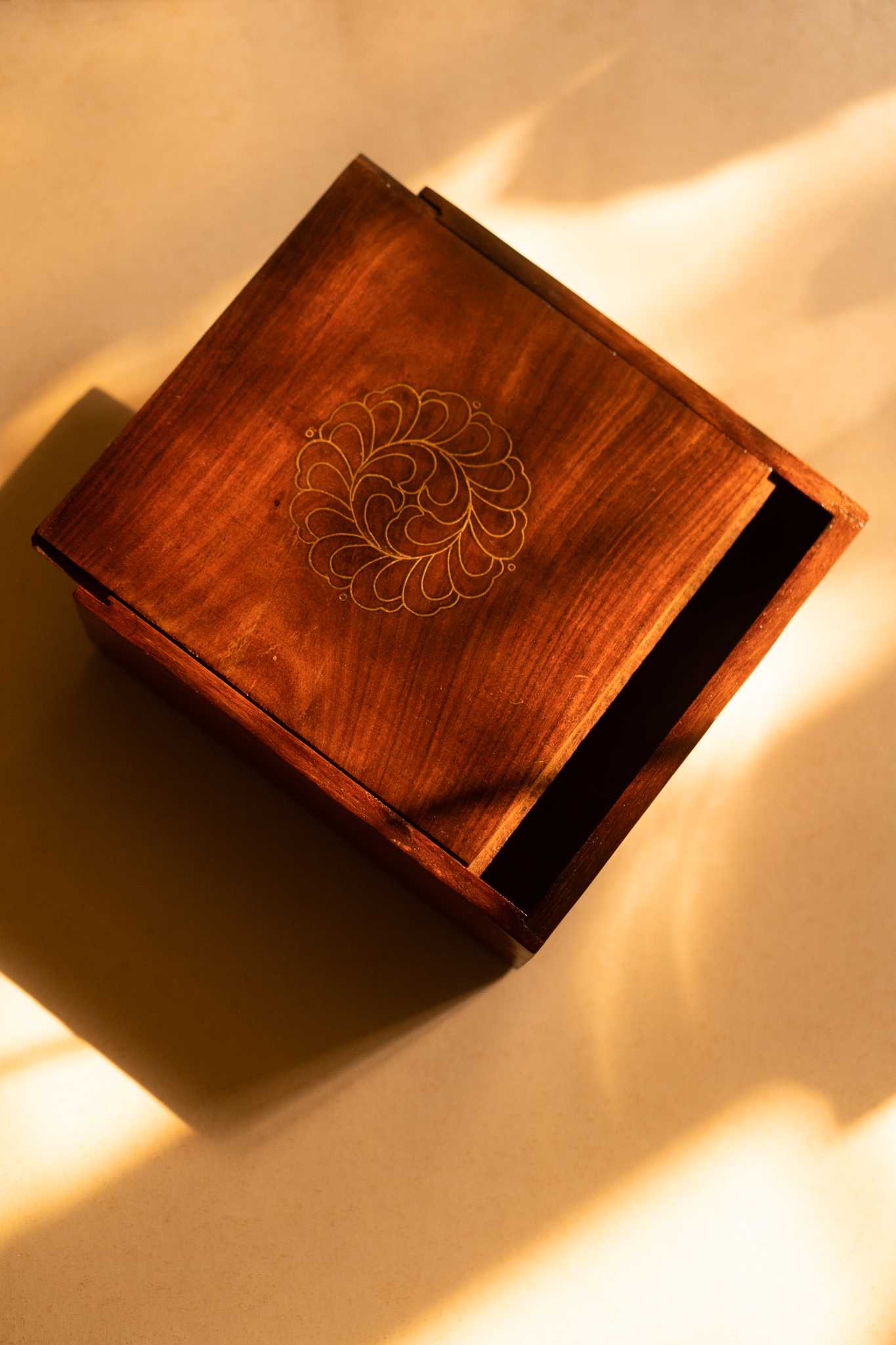 Karigar Tarkashi wooden box with handcrafted artisan details, ideal for unique and elegant storage