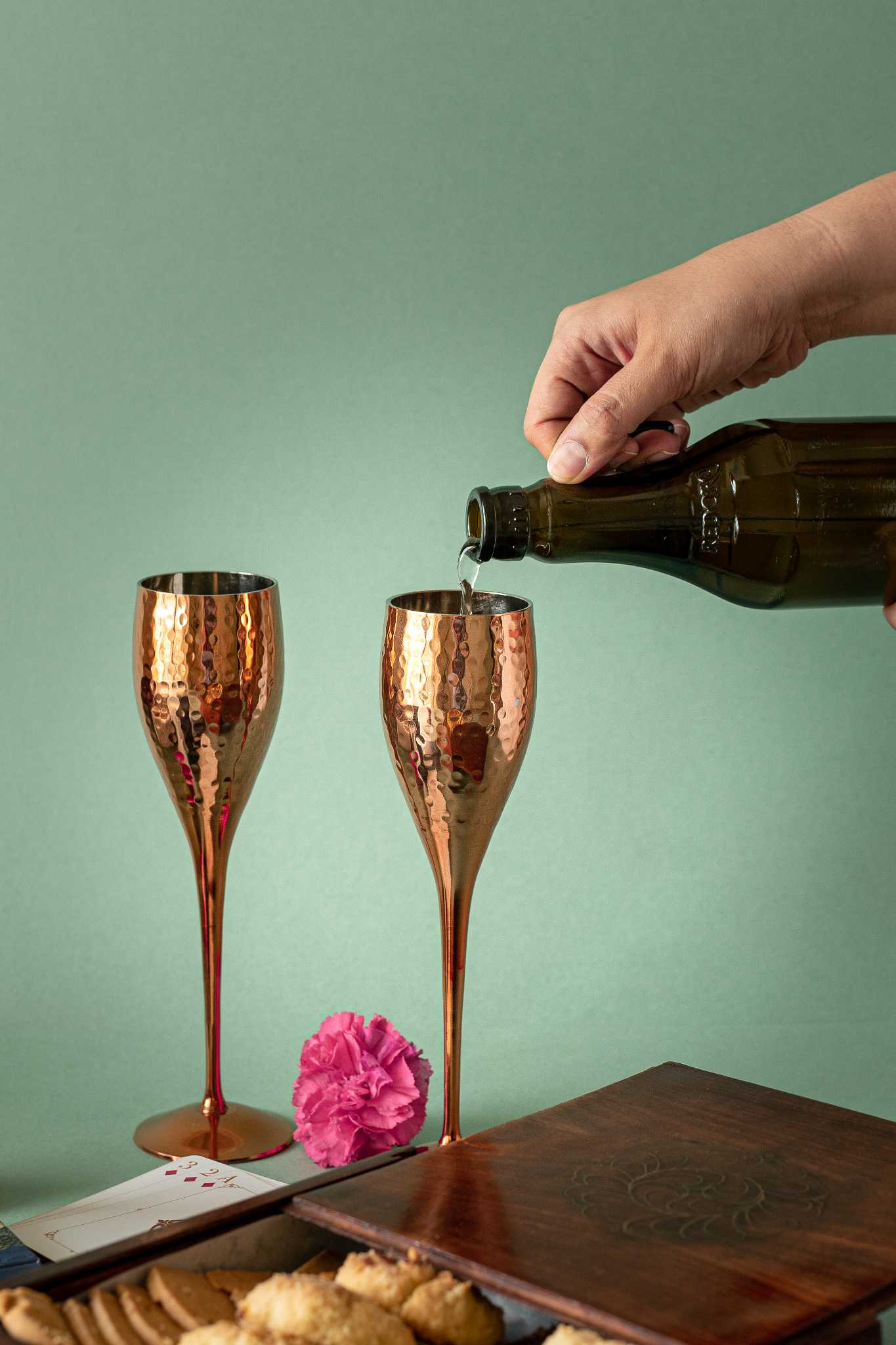 Naaz Grande copper goblets, set of 2, crafted with an elegant handcrafted finish, perfect for refined dining