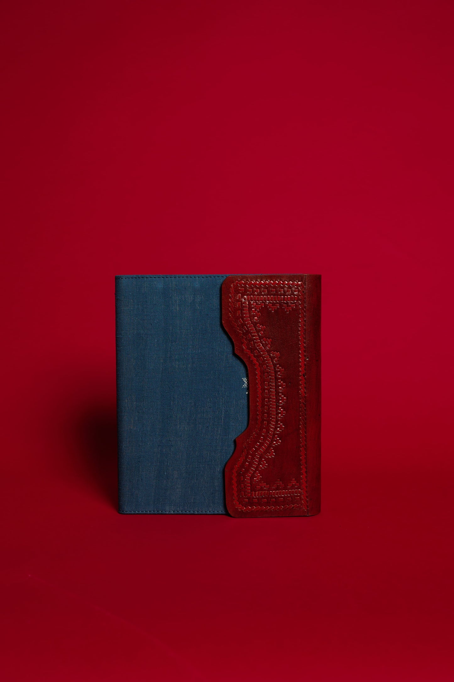 Arth Keepsake Folio | Leather & (Indigo) Kala Cotton in Natural Dye