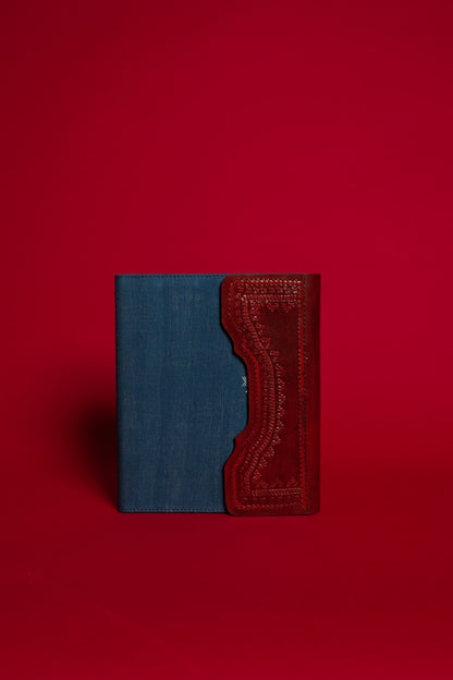 Arth Keepsake Folio | Leather & (Indigo) Kala Cotton in Natural Dye