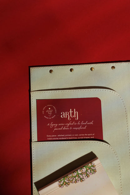 Arth Keepsake Folio | Leather & (Indigo) Kala Cotton in Natural Dye