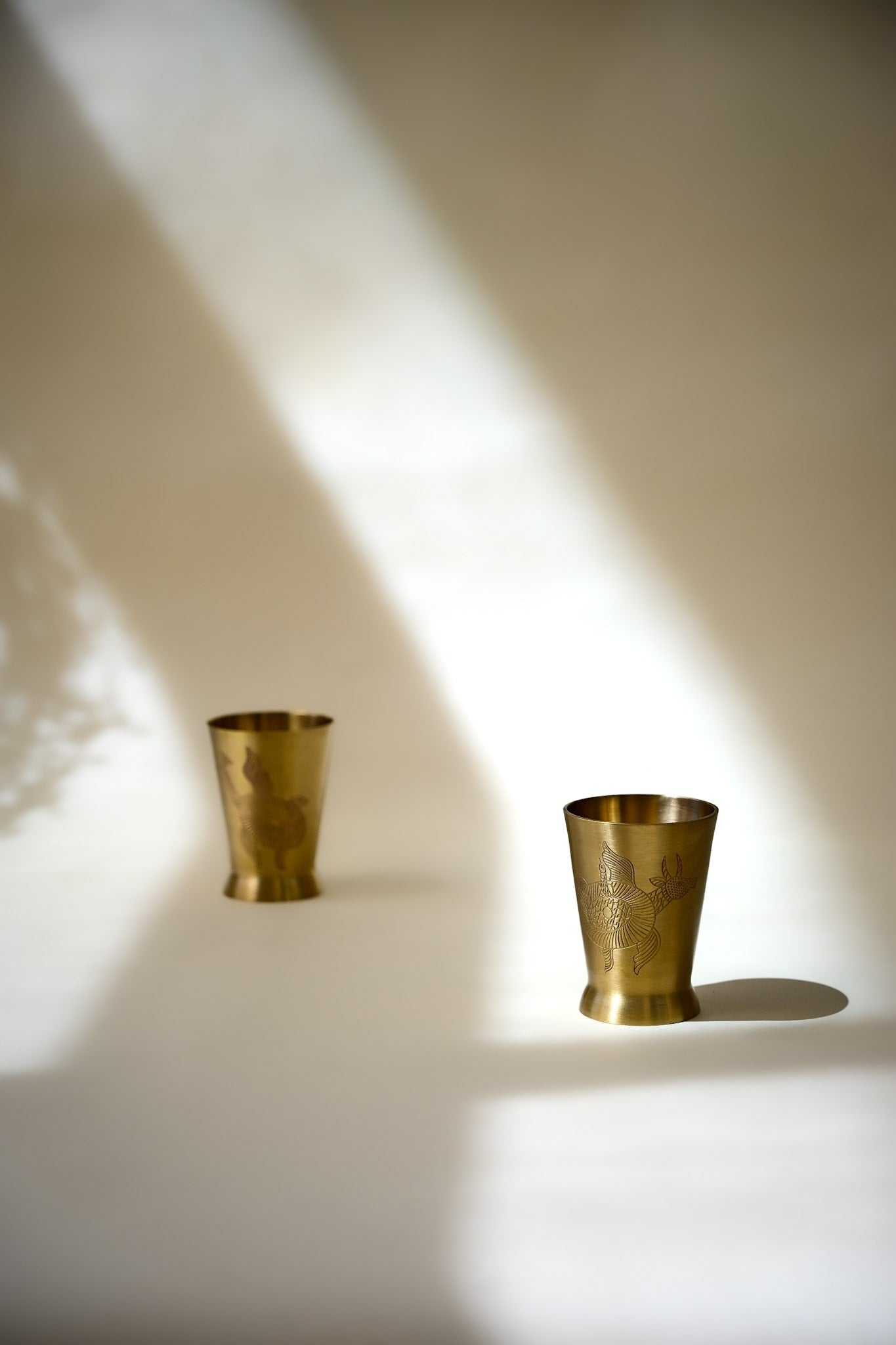 Single Glass | Etched Brass Dinnerware
