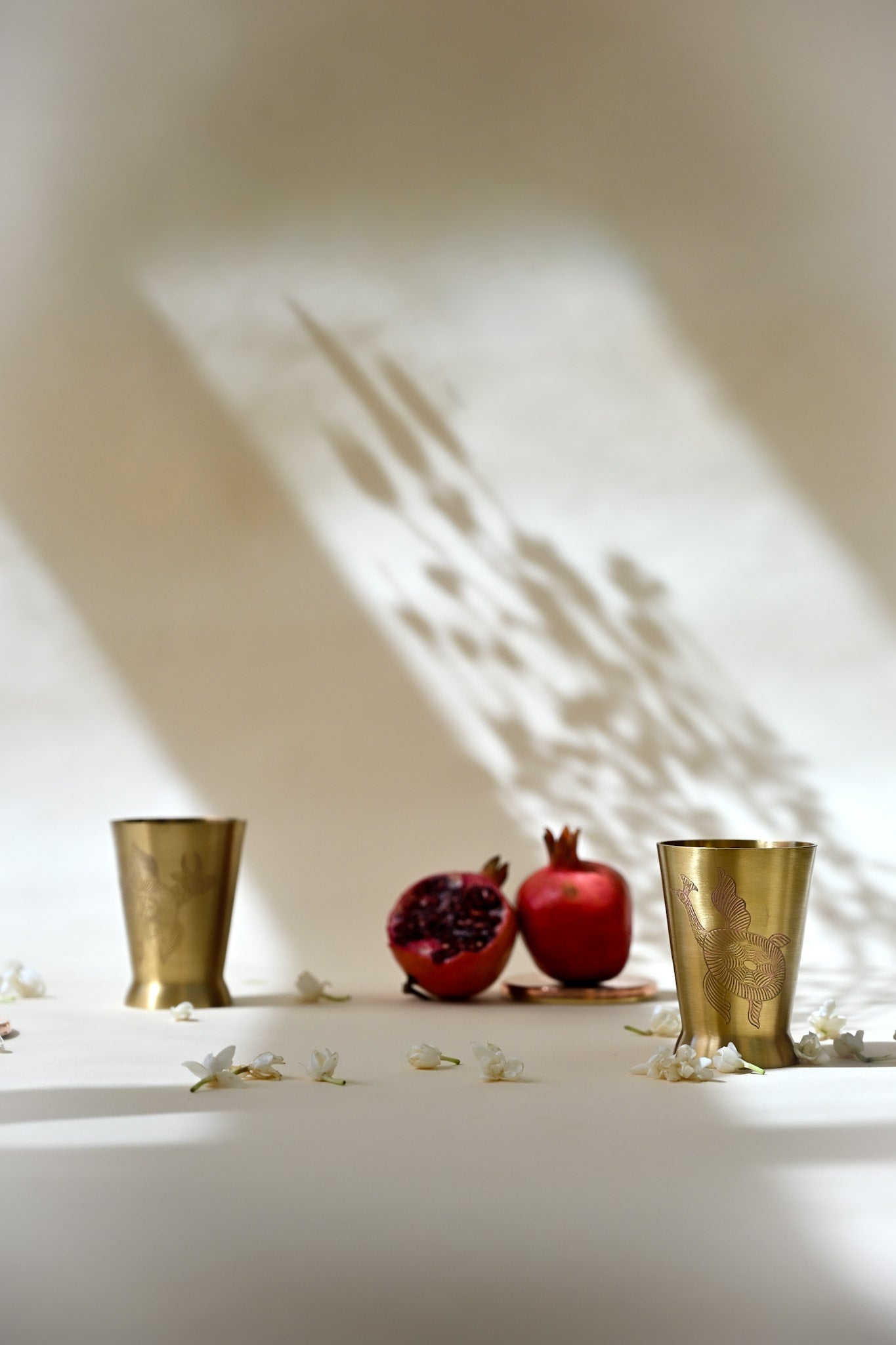 Single Glass | Etched Brass Dinnerware
