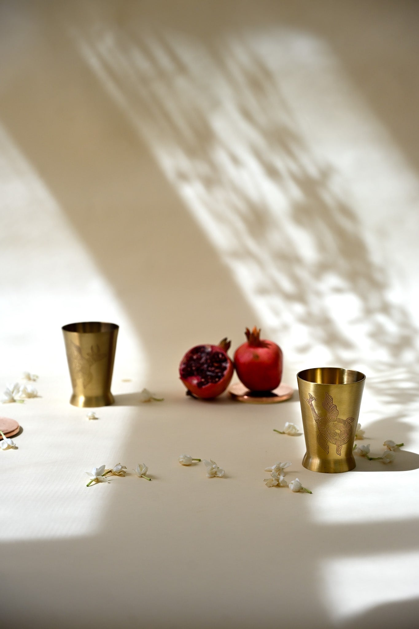 Single Glass | Etched Brass Dinnerware