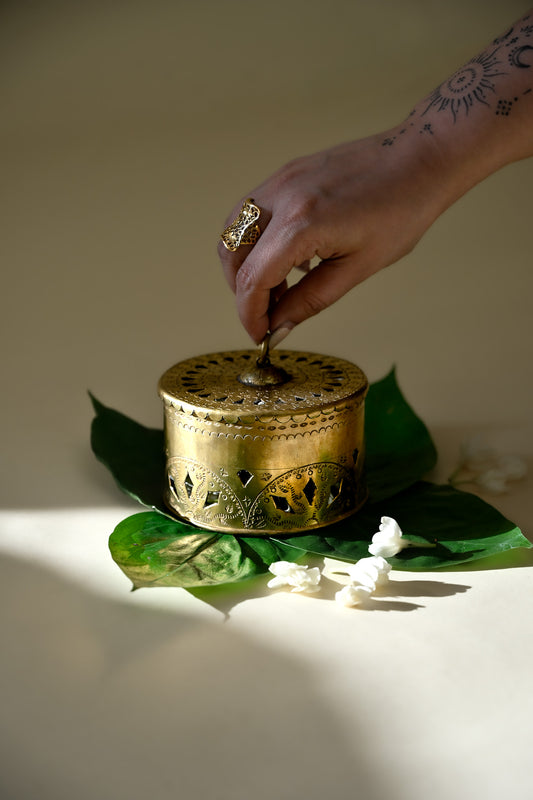 Ziya Brass Dibbi | Handcrafted Luxury Storage Box