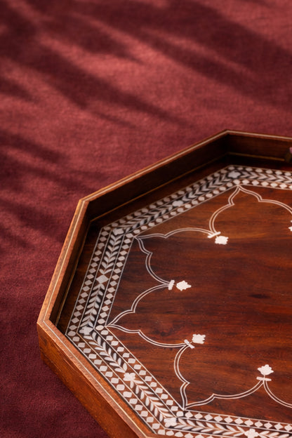 Ashtkon | Wood Inlay Serving Tray