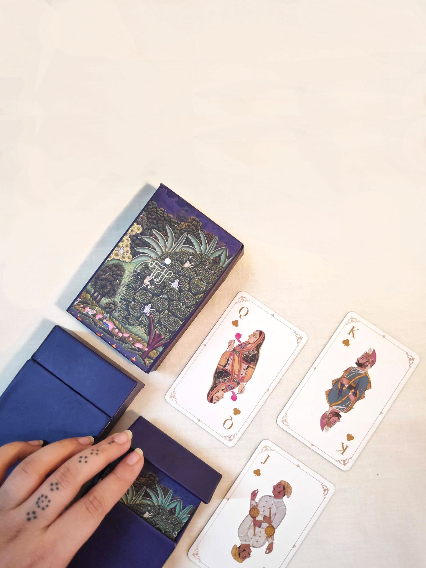 TICP White Poker Quality Playing Cards | Premium Rajasthani Miniature Art Design