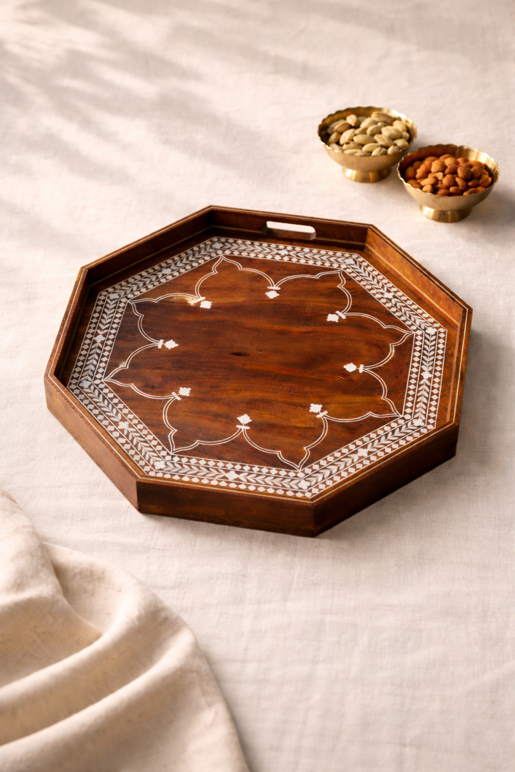 Ashtkon | Wood Inlay Serving Tray