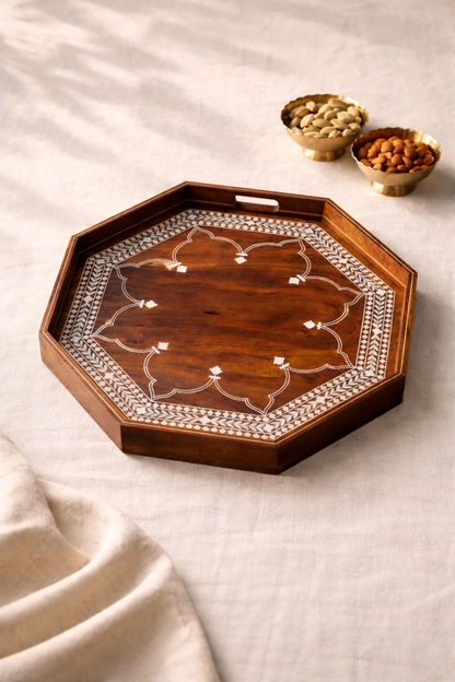 Ashtkon | Wood Inlay Serving Tray