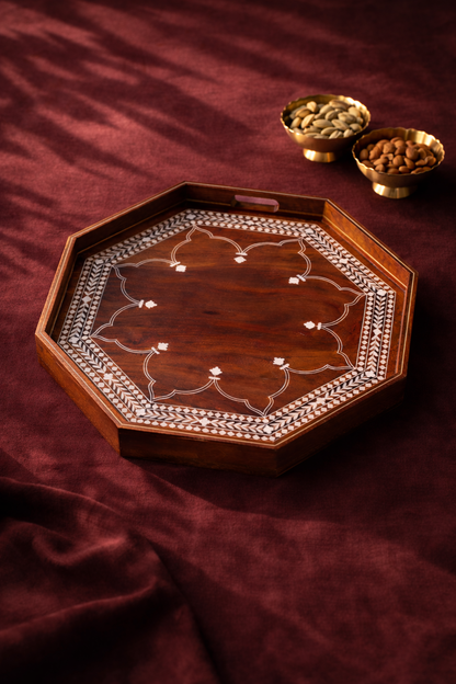 Ashtkon | Wood Inlay Serving Tray