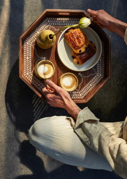 Ashtkon | Wood Inlay Serving Tray
