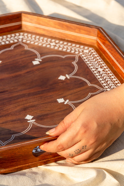 Ashtkon | Wood Inlay Serving Tray