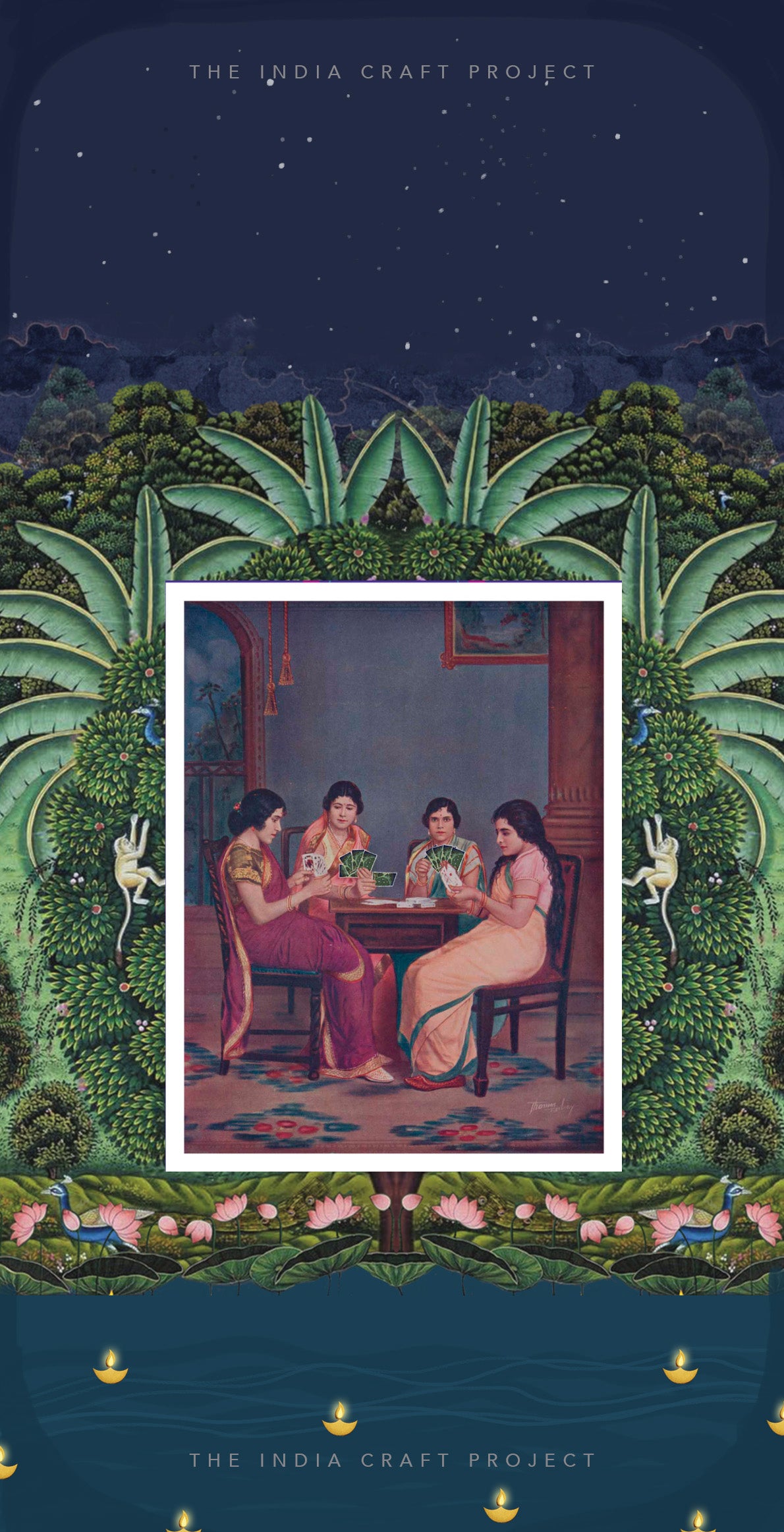 TICP Dark Poker Quality Playing Cards | Premium Rajasthani Miniature Art Design