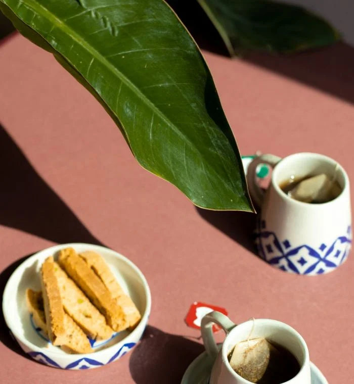 Sukoon Blue Pottery Mug and Saucer Set | Handcrafted In Jaipur